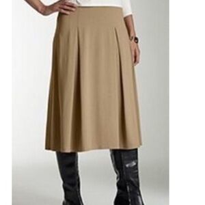 J. Jill Wearever Collection Tan Midi Pleated Skirt